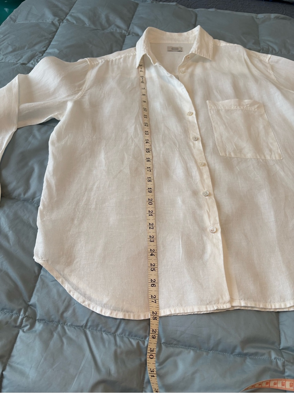 AYR The Deep End Button Down Linen Shirt in White - Picture 3 of 6
